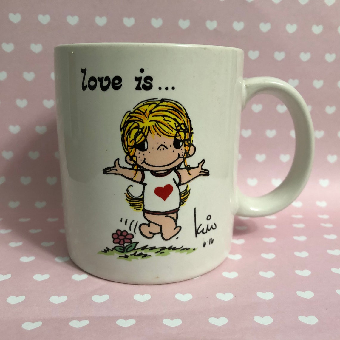 Love is... Coffee Mug Kim Casali Coffee Cup 1970s 1980s image 0