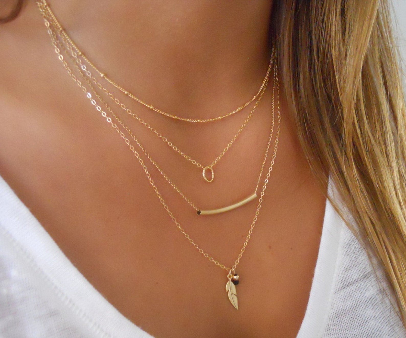 Gold Filled Tube Necklace Delicate Tube Necklace Dainty Etsy