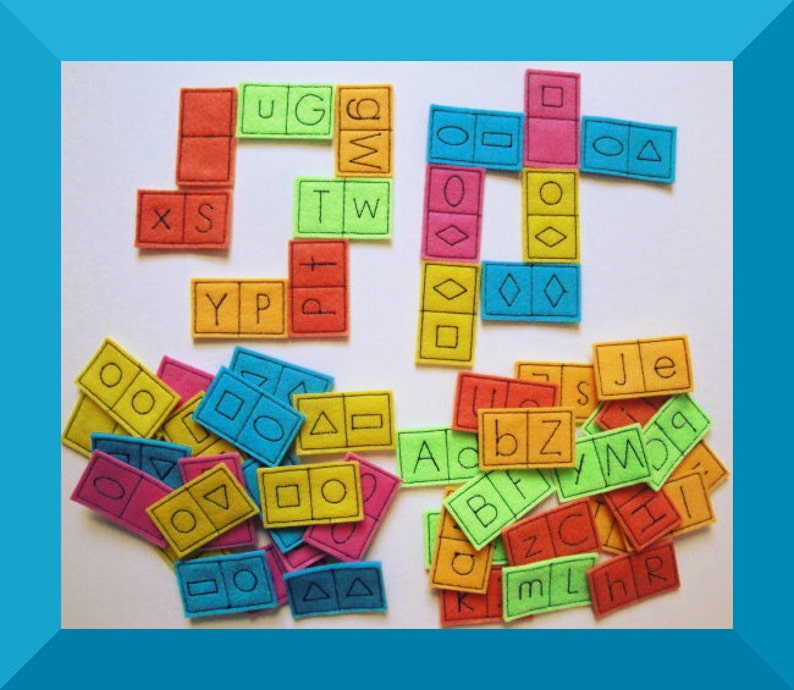 alphabet letter dominoes educational learning toys in the