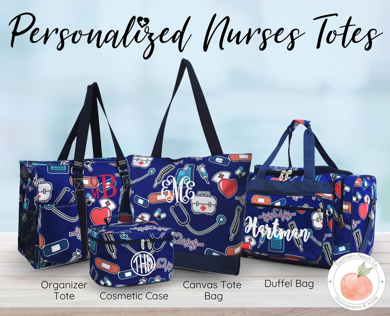 Personalized Nurse Totes Nurse Gift Nurse Utility Bag Nurse Etsy