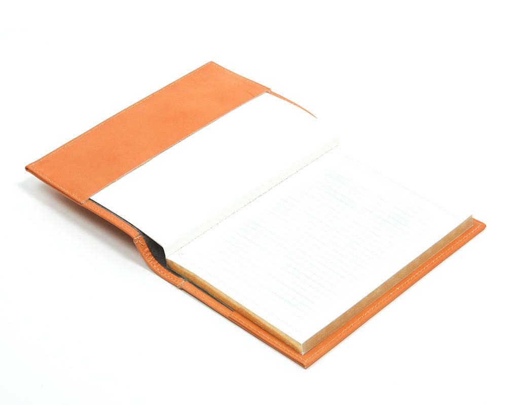 Orange leather journal Personalized orange leather journal Etsy
