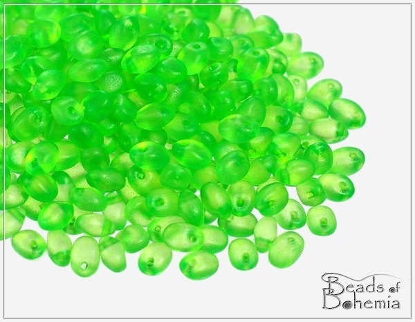 20 g UV Active Neon Green Czech Preciosa SOLO Beads 25x5 mm | Etsy