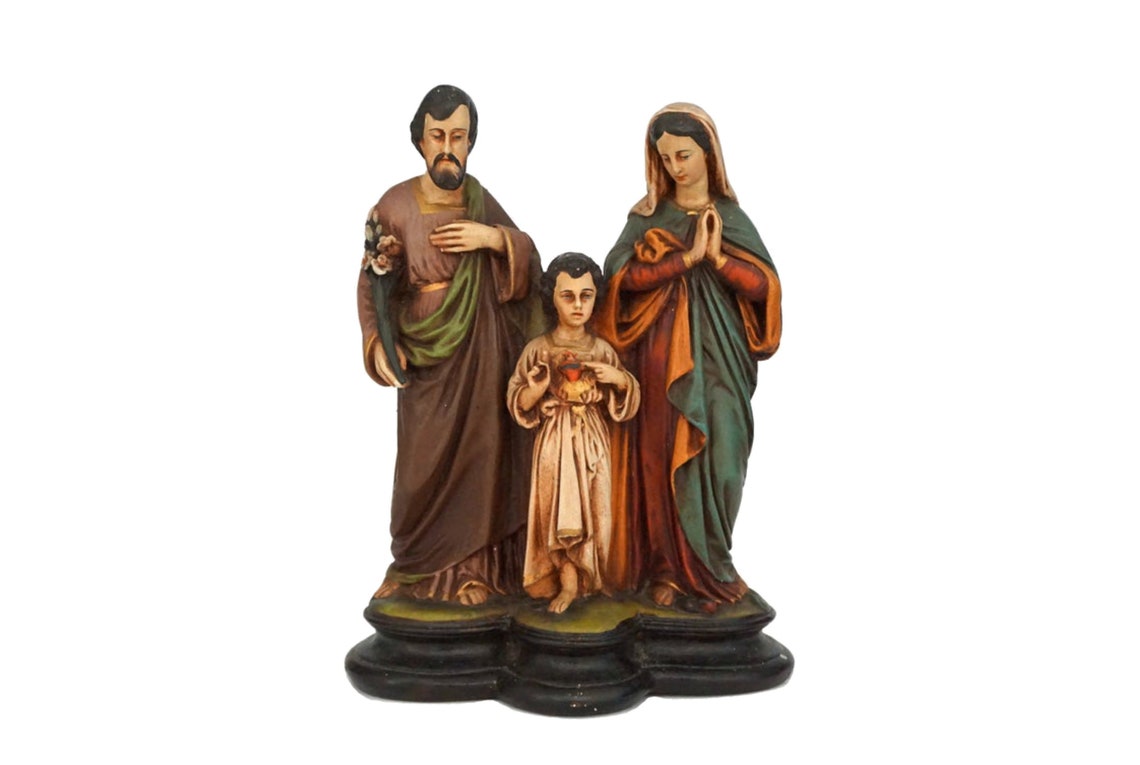 Holy Family Statue with Child Jesus Virgin Mary and Saint image 0