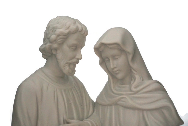 Holy Family Porcelain Statue with Child Jesus Virgin Mary and image 3