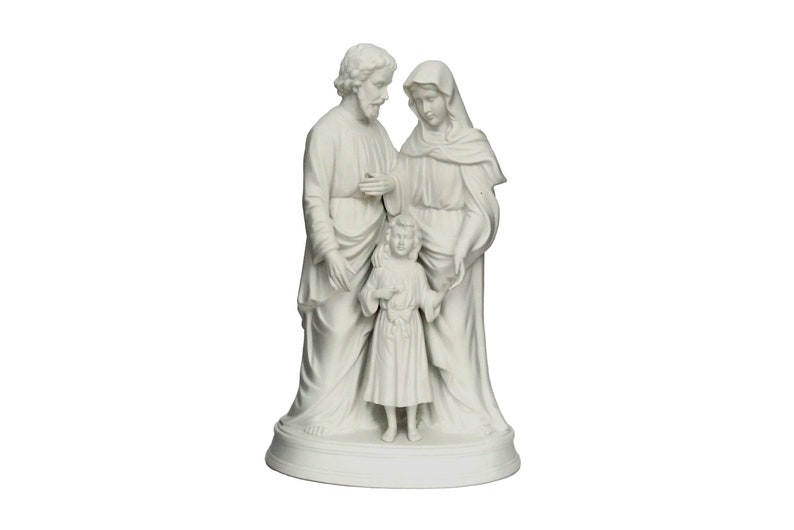 Holy Family Porcelain Statue with Child Jesus Virgin Mary and image 0