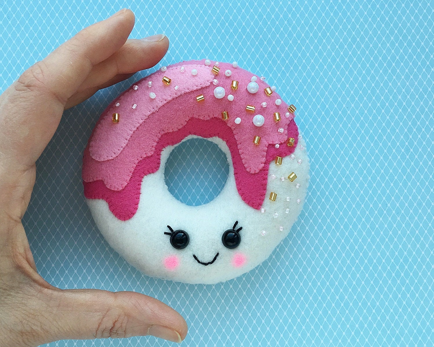 Kawaii donut Felt donut pattern Plushie pattern Felt play Etsy