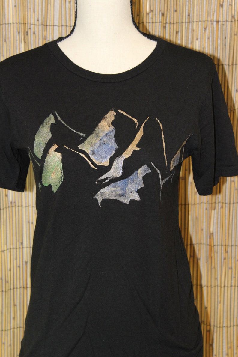 Hand Painted Mountains Unisex Bamboo Crew