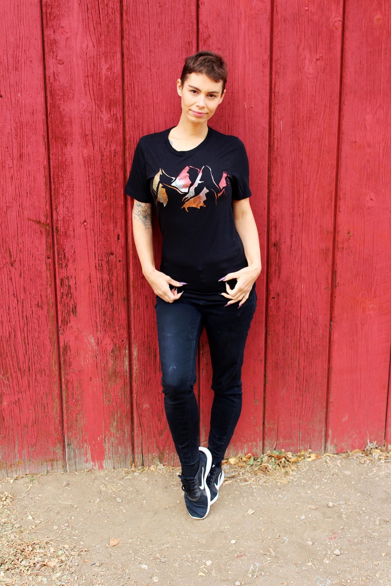 Hand Painted Mountains Unisex Bamboo Crew
