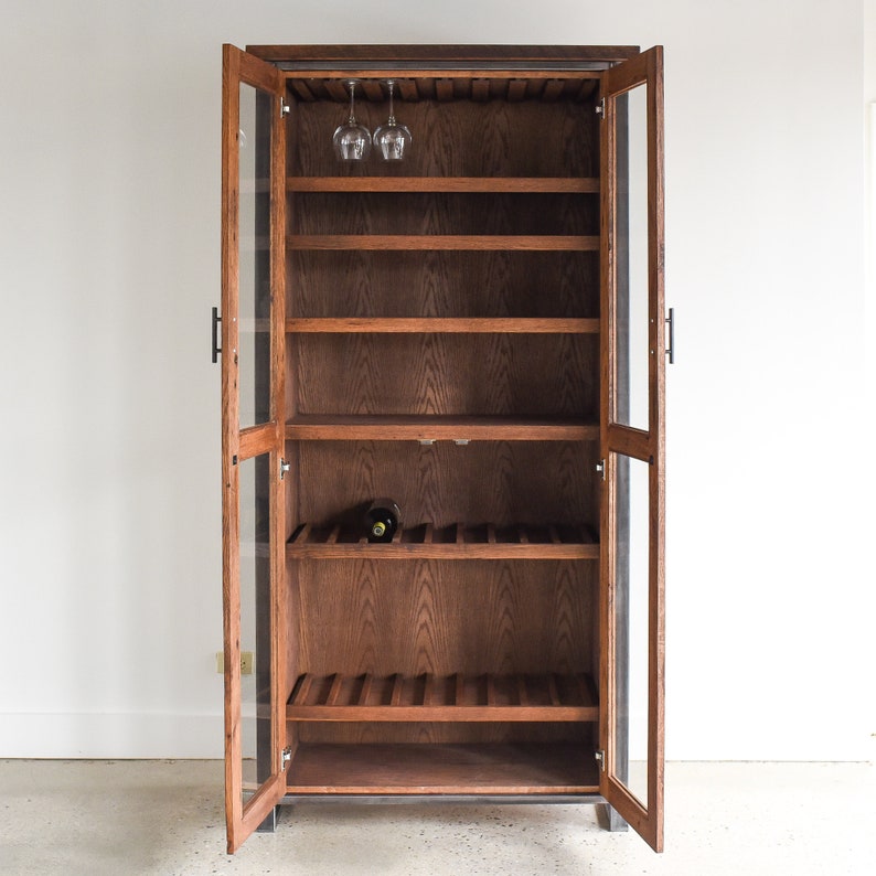 Large Glass / Reclaimed Wood DoubleDoor Tall Bar Etsy