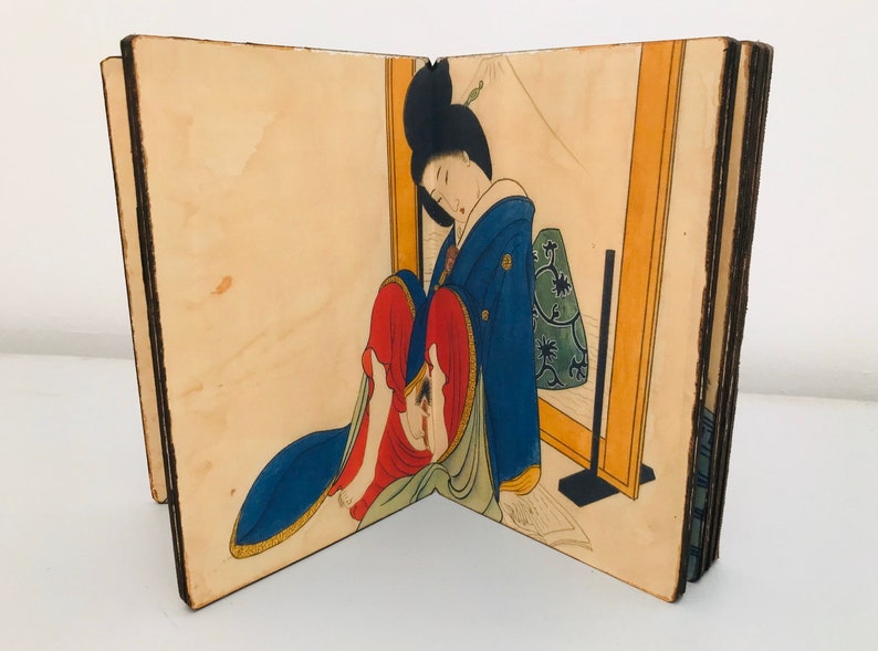 Antique Japanese 'Shunga' Pillow Book Etsy