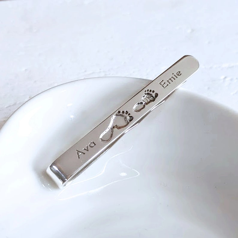 Personalised Silver Footprint Tie Slide