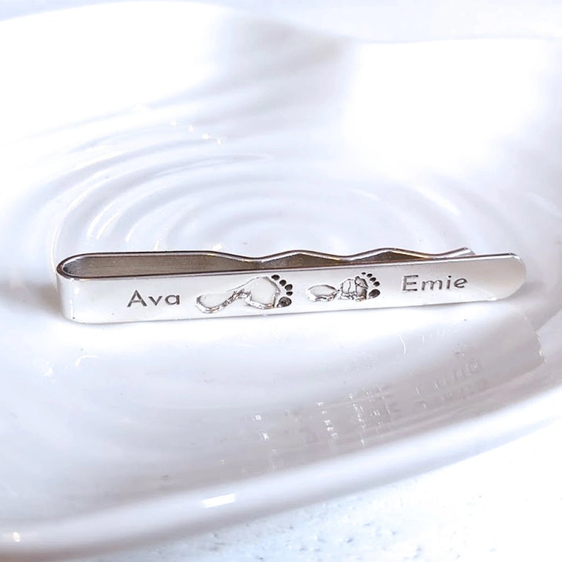Personalised Silver Footprint Tie Slide
