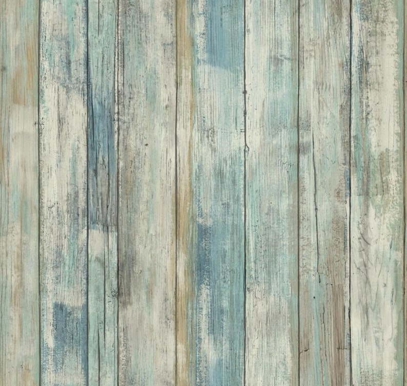 Weather Worn Blue Shiplap Wallpaper Removable Peel Stick | Etsy