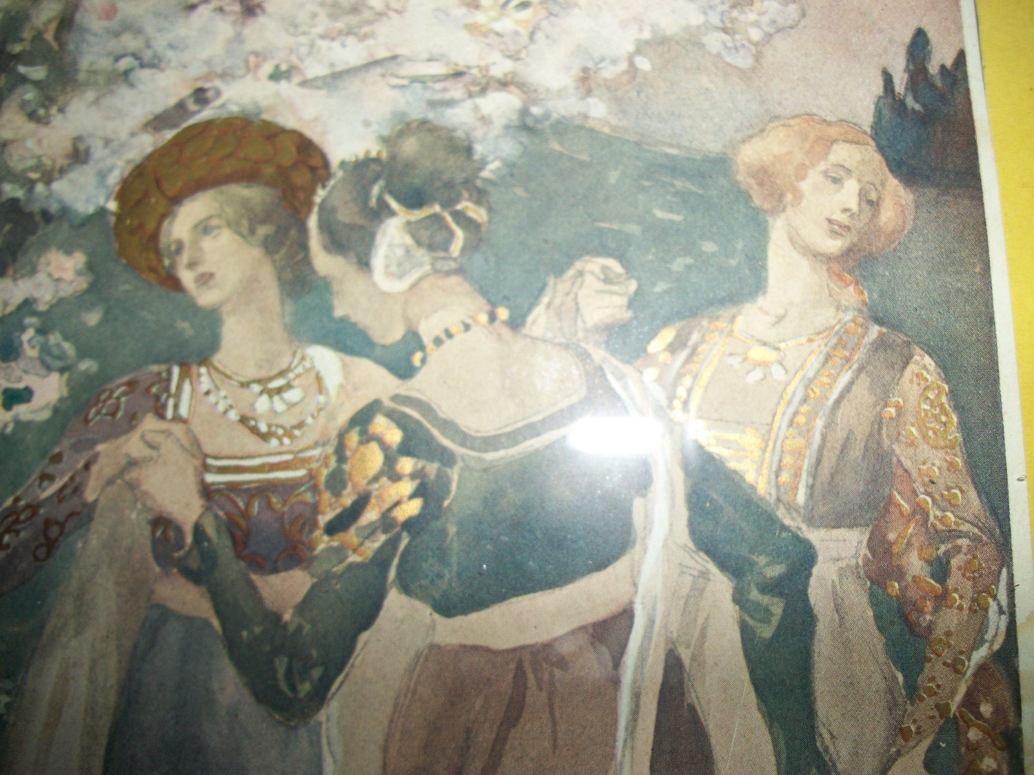 A rare old print The Three Muses by Italian artist Etsy
