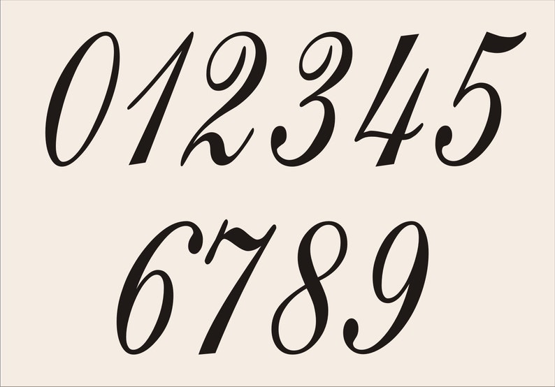 numbers stencil reusable stencil eng1010 0 9 in 7 sizes etsy