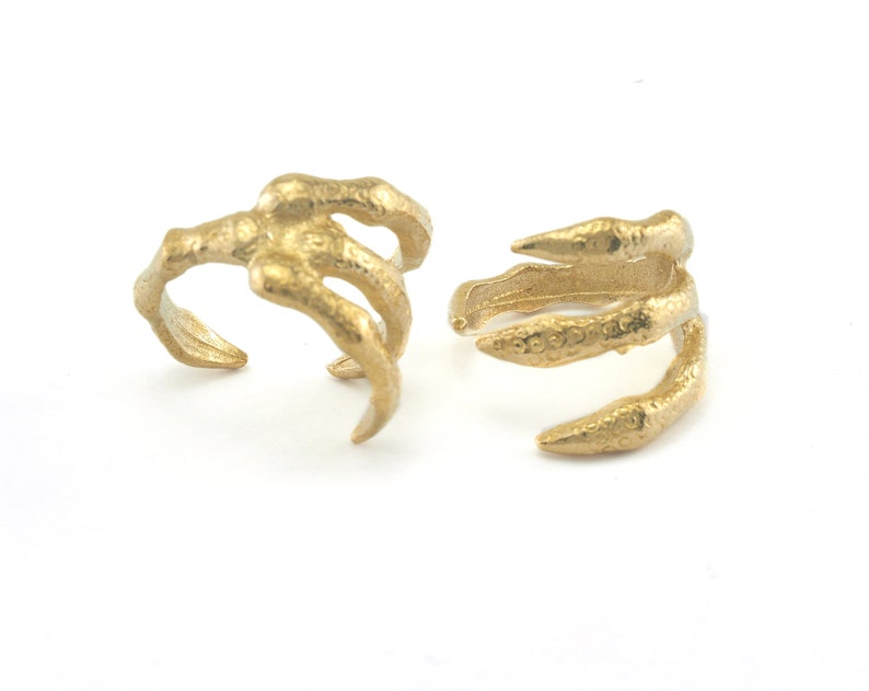 16.5mm 6US inner size OZ2405 Claw Adjustable Ring Raw Brass