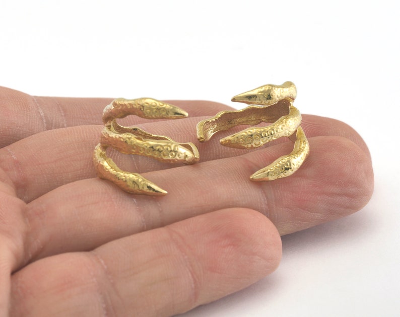16.5mm 6US inner size OZ2405 Claw Adjustable Ring Raw Brass