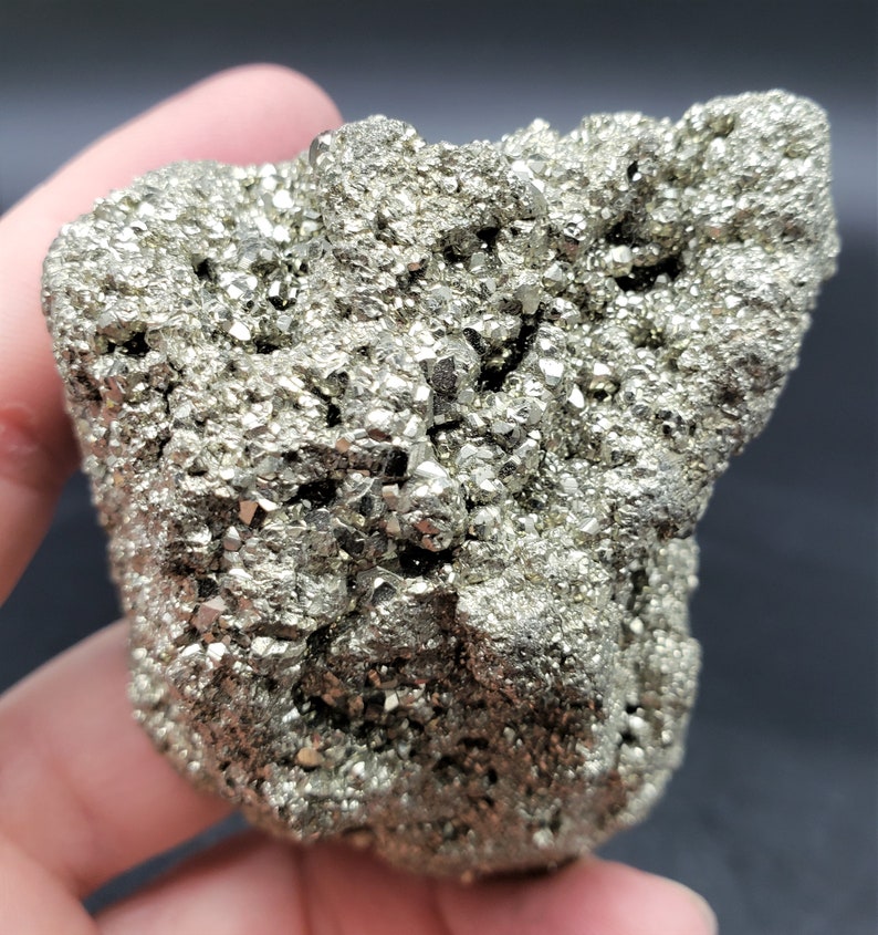 Pyrite Cluster Specimen Iron Pyrite aka Fools Gold Mineral Cluster 316 grams 2.8 inches long
