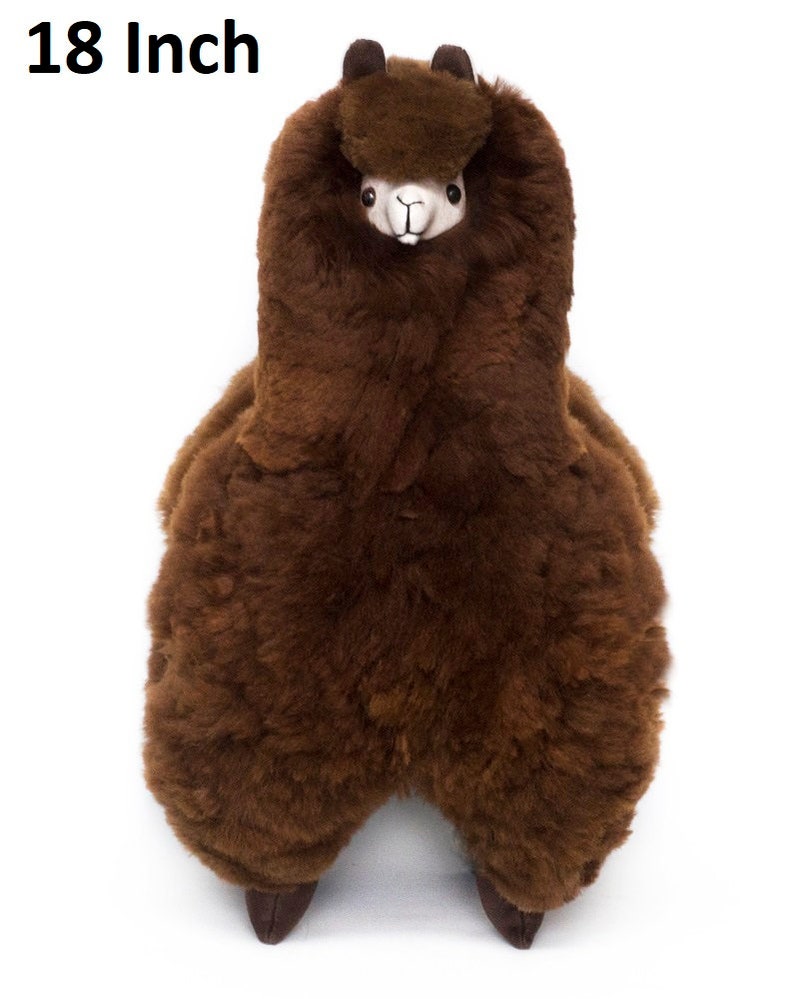 stuffed alpaca with real fur