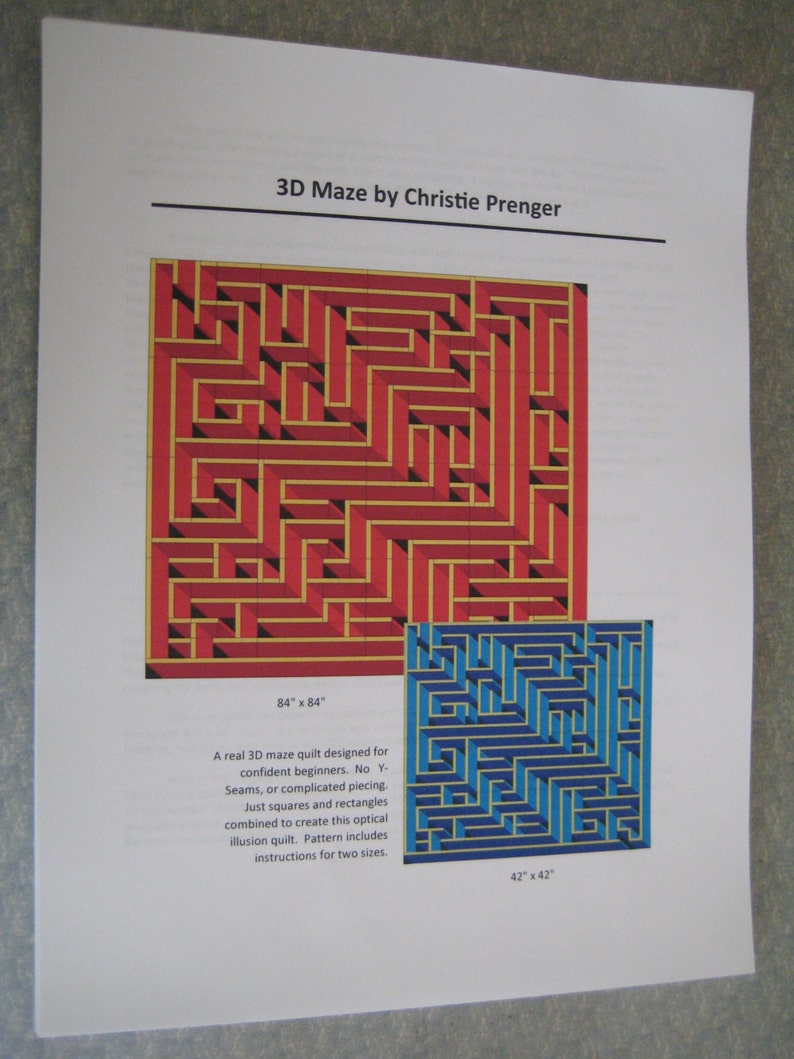 3D Maze quilt pattern. Detailed Full Color 27 pages. | Etsy