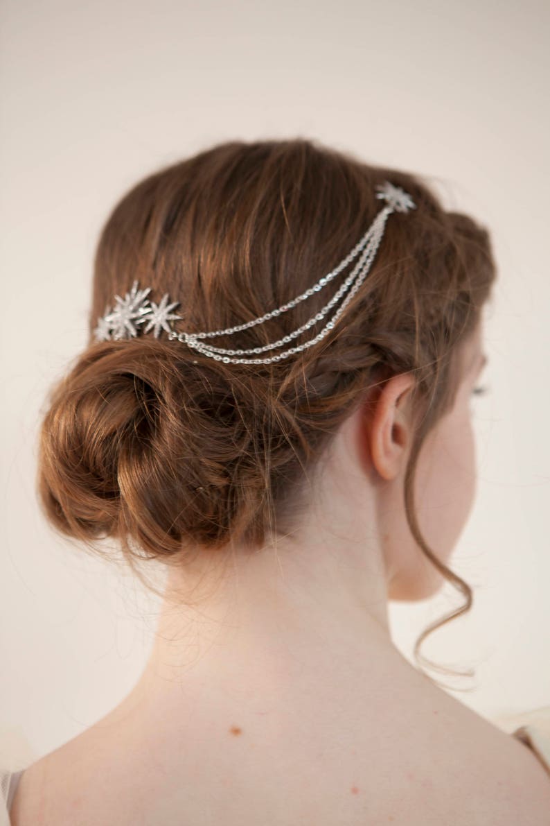 Star Bridal Headpiece Wedding Hair Drape Celestial Hair | Etsy