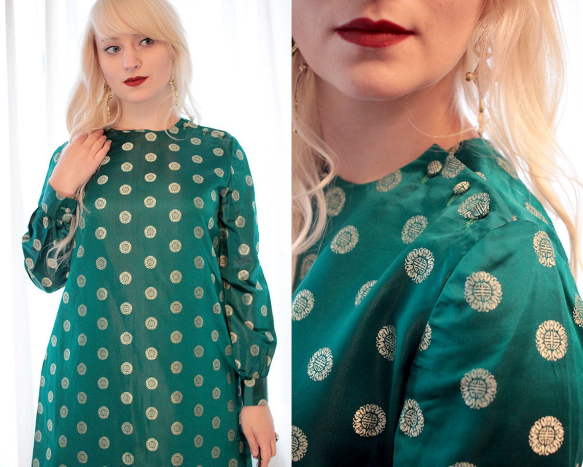 emerald green asian clothes