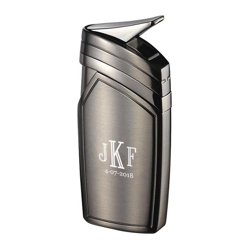 Cigar Lighter Engraved Gunmetal Finish Cigar Torch Lighter Etsy