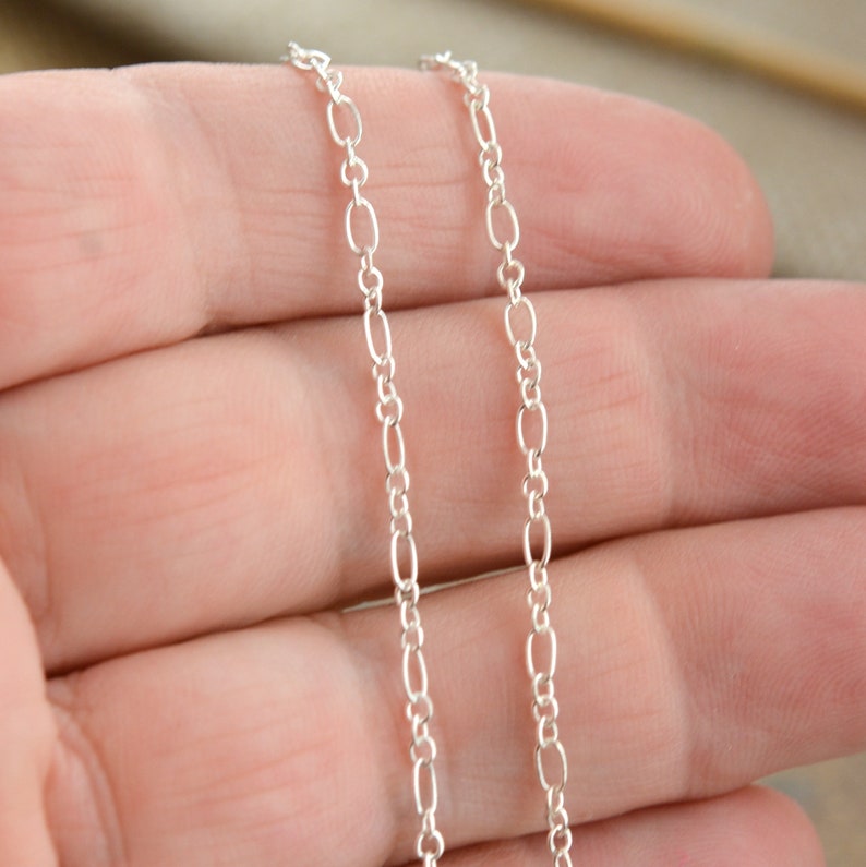 Fine Silver Chain Dainty Silver Chain Minimalist Silver Necklace Silver Long and Short Cable Chain PRA19-0912A Sterling Silver