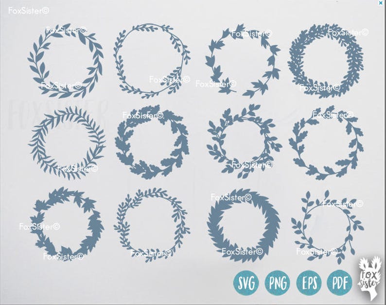 Download SVG Bundle 12 Blank Circle Monogram Wreath / Frames 2 svg ...