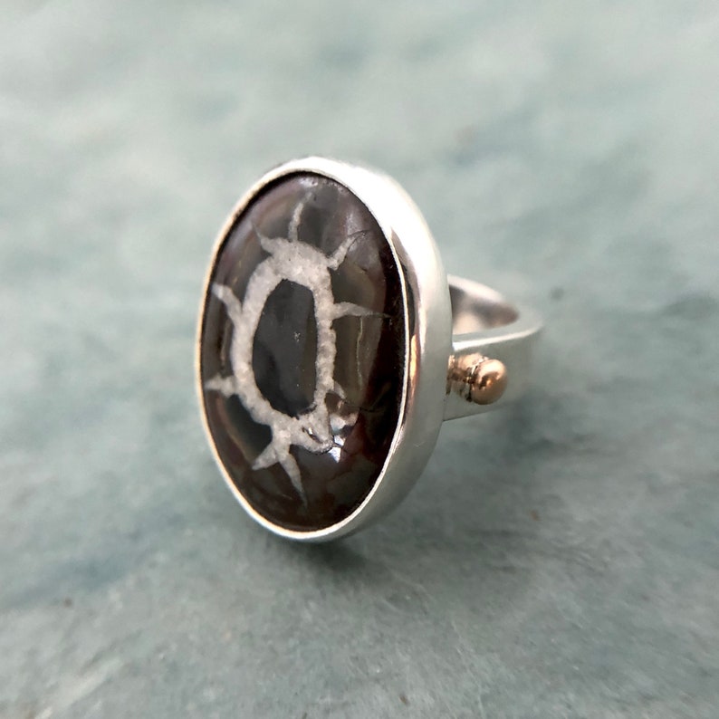 Size 6 Handmade Septarian and Sterling minimal Ring 925 sterling chunky ring minimal ring gift for her