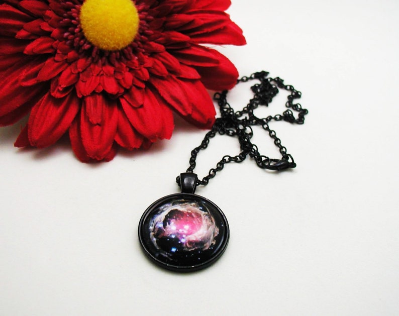 Galaxy Necklace Galaxy Pendant Galaxy Charm Dainty Etsy