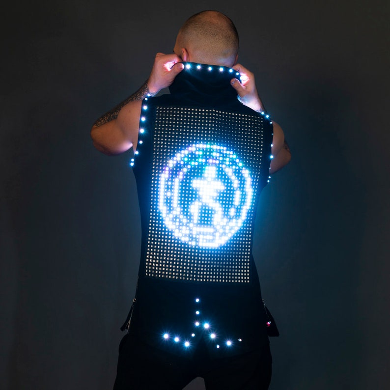 LED light up screen jacket clothing / Glow stage rock wear Etsy