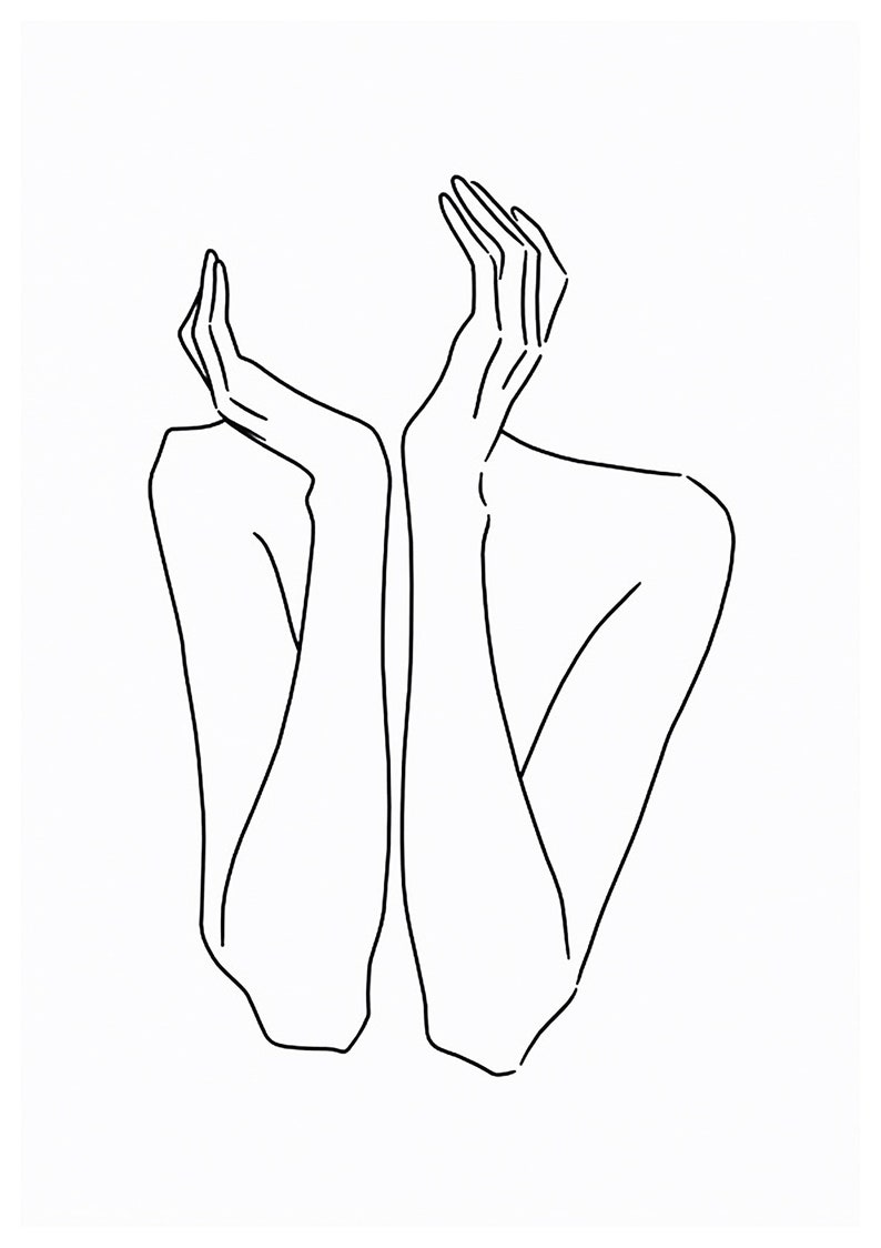 Skizze 29 LINE Art PRINT minimalistische Linie Kunst Frau | Etsy