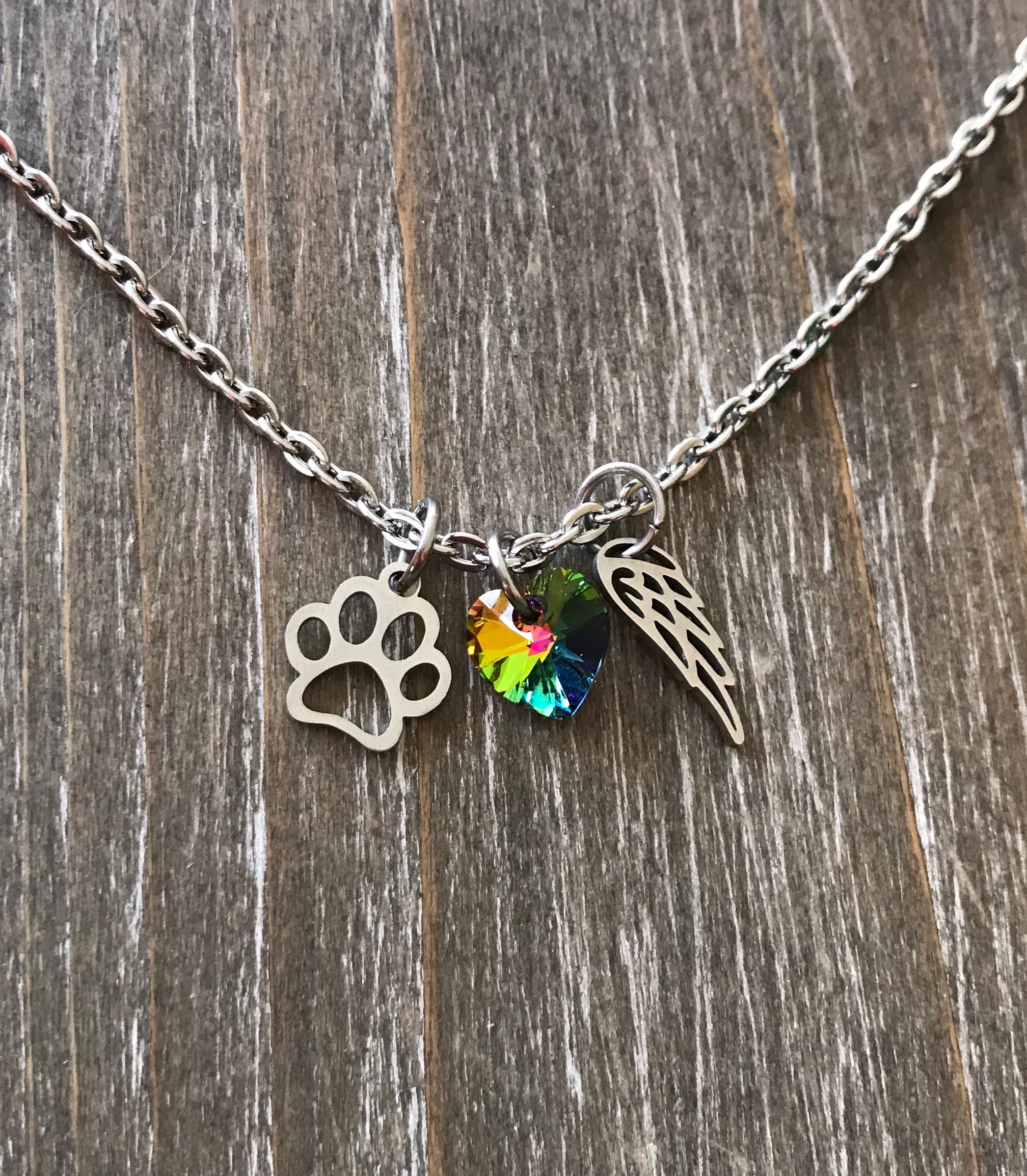 Rainbow Bridge Memorial Rainbow bridge Necklace Loss of Pet Etsy