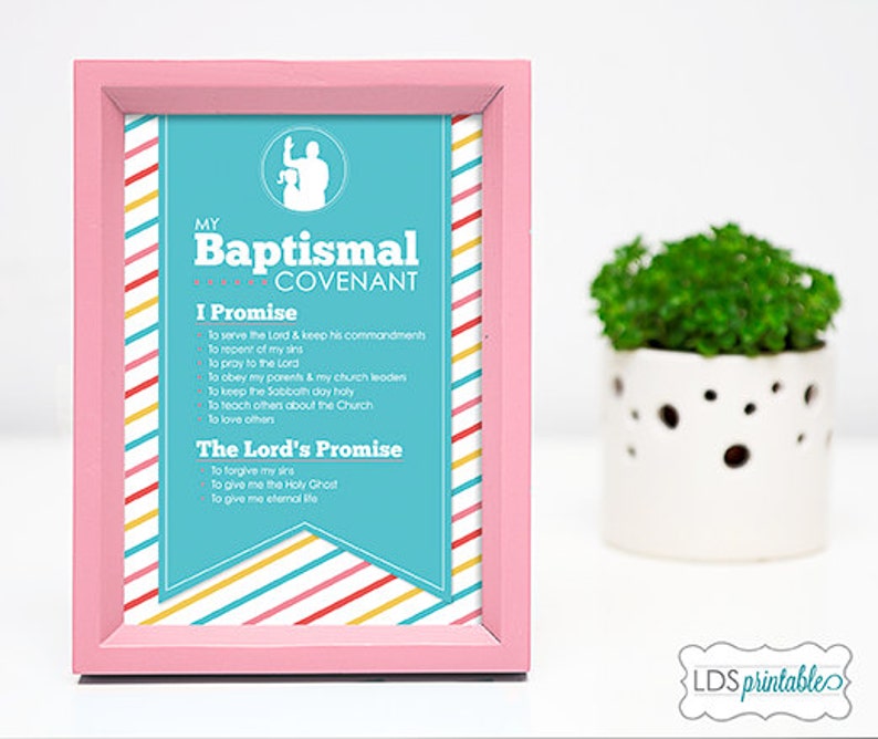 LDS Baptism Promise Covenant Girl Printable Multiple Sizes 3x4 | Etsy