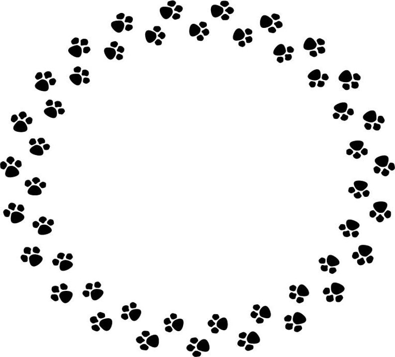 Download Paw prints border Svg / Puppy SVG / Cat DXF / Puppy Love ...