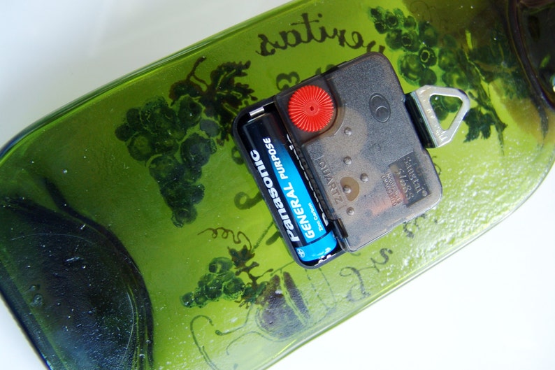 Wine Bottle Wall Clock Fused Glass Melted Recycled Wine Etsy