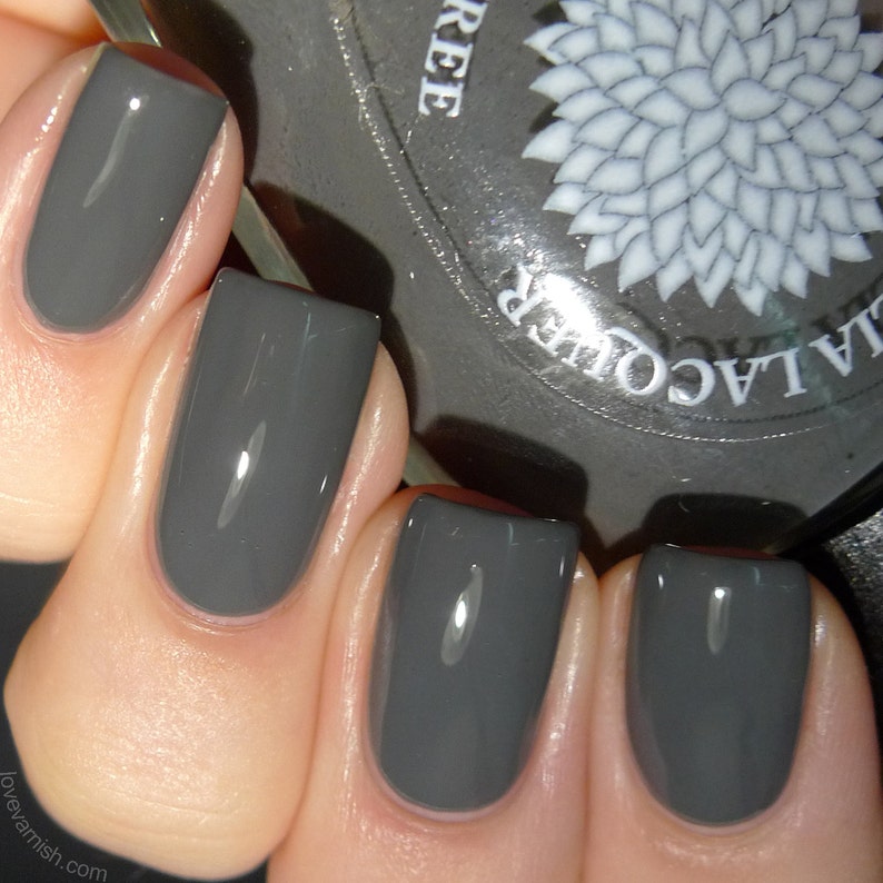 Dark Gray Creme Nail Polish by Black Dahlia Lacquer Dove | Etsy