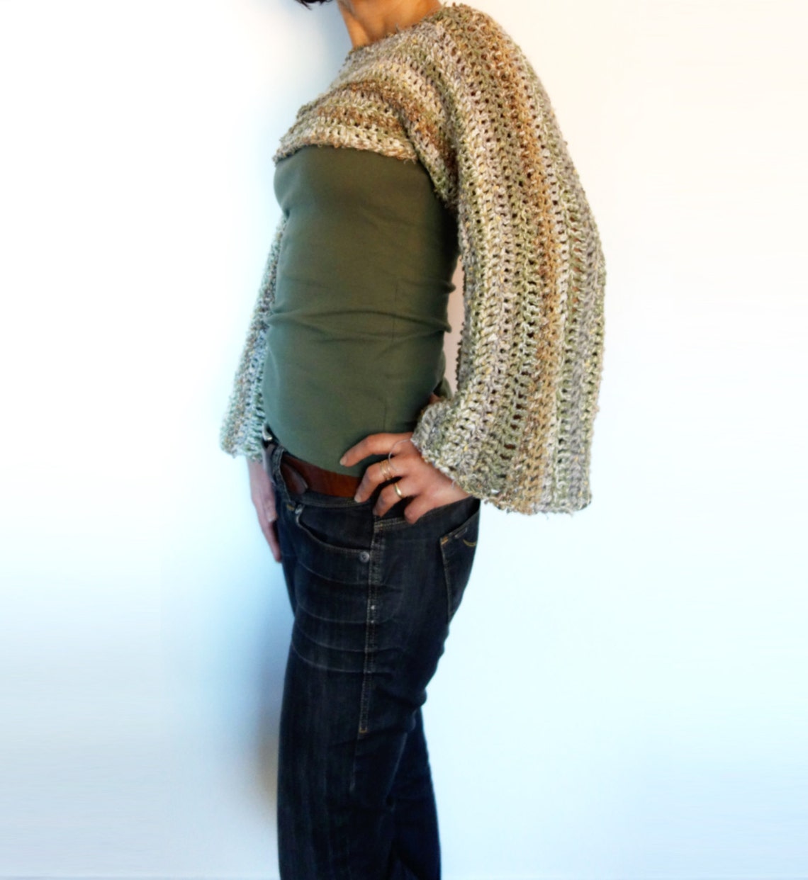 Crochet PATTERN Boho Bell Sleeve Cropped Top/ Bohemian Shrug/ Etsy