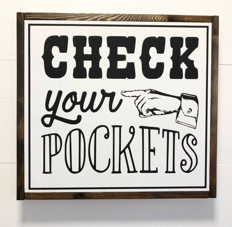 Check Your Pockets Laundry Room Decor Laundry Room Sign Etsy