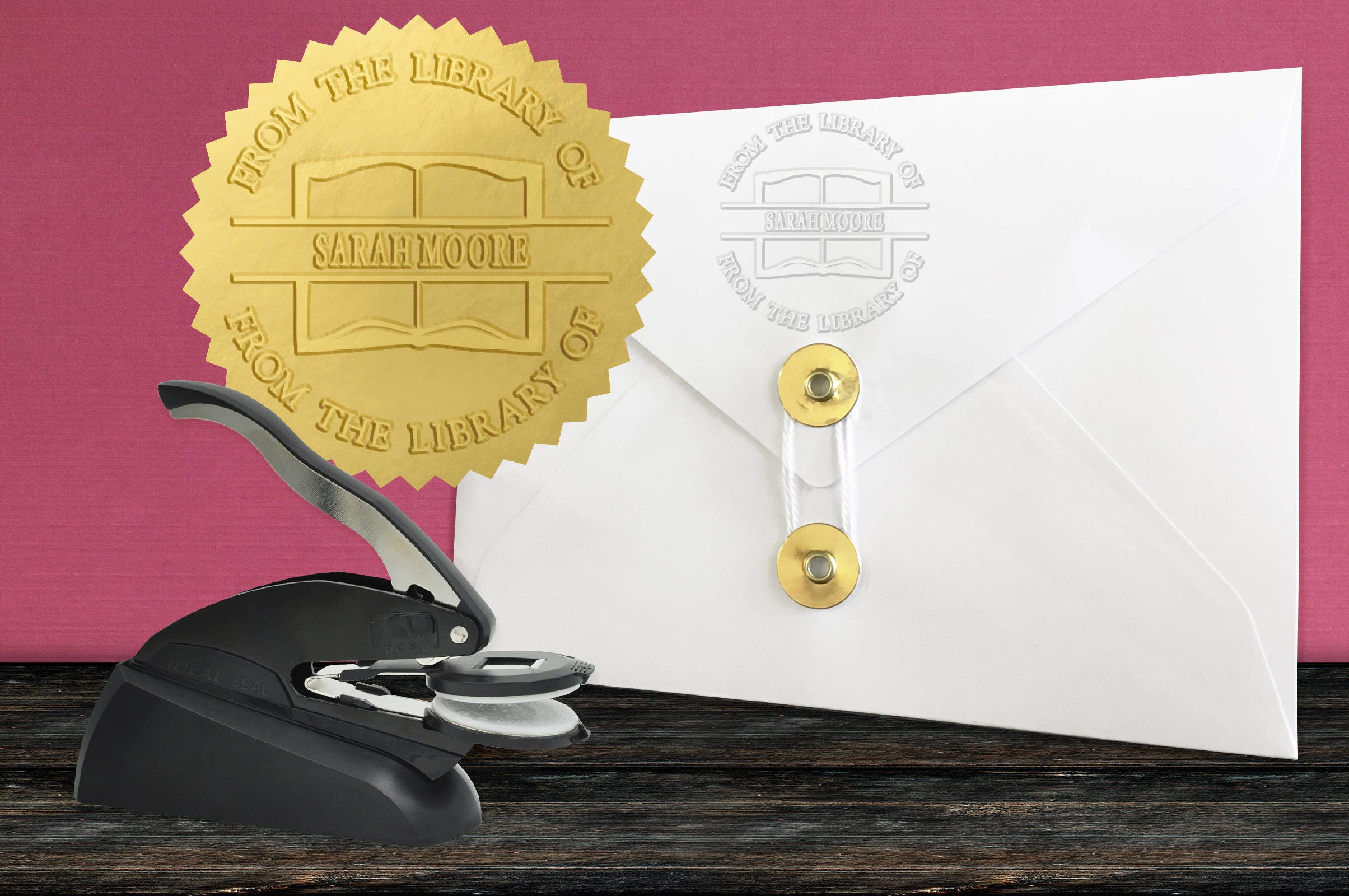 Library Stamp or Embosser Custom Book Embossed Seal From Etsy