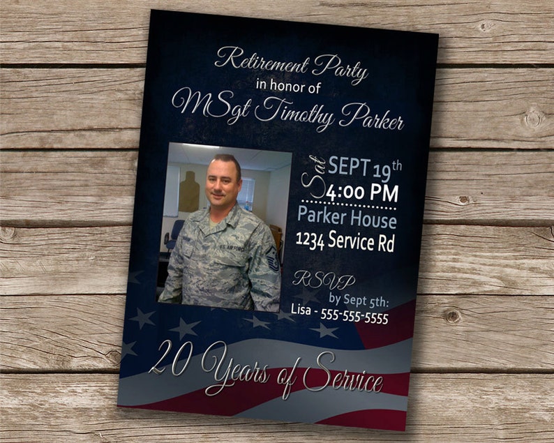 Military Retirement Party Invitation Etsy