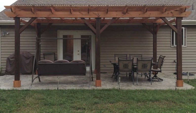 Covered Pergola Plans 12x20' Build DIY Outside Patio Wood | Etsy