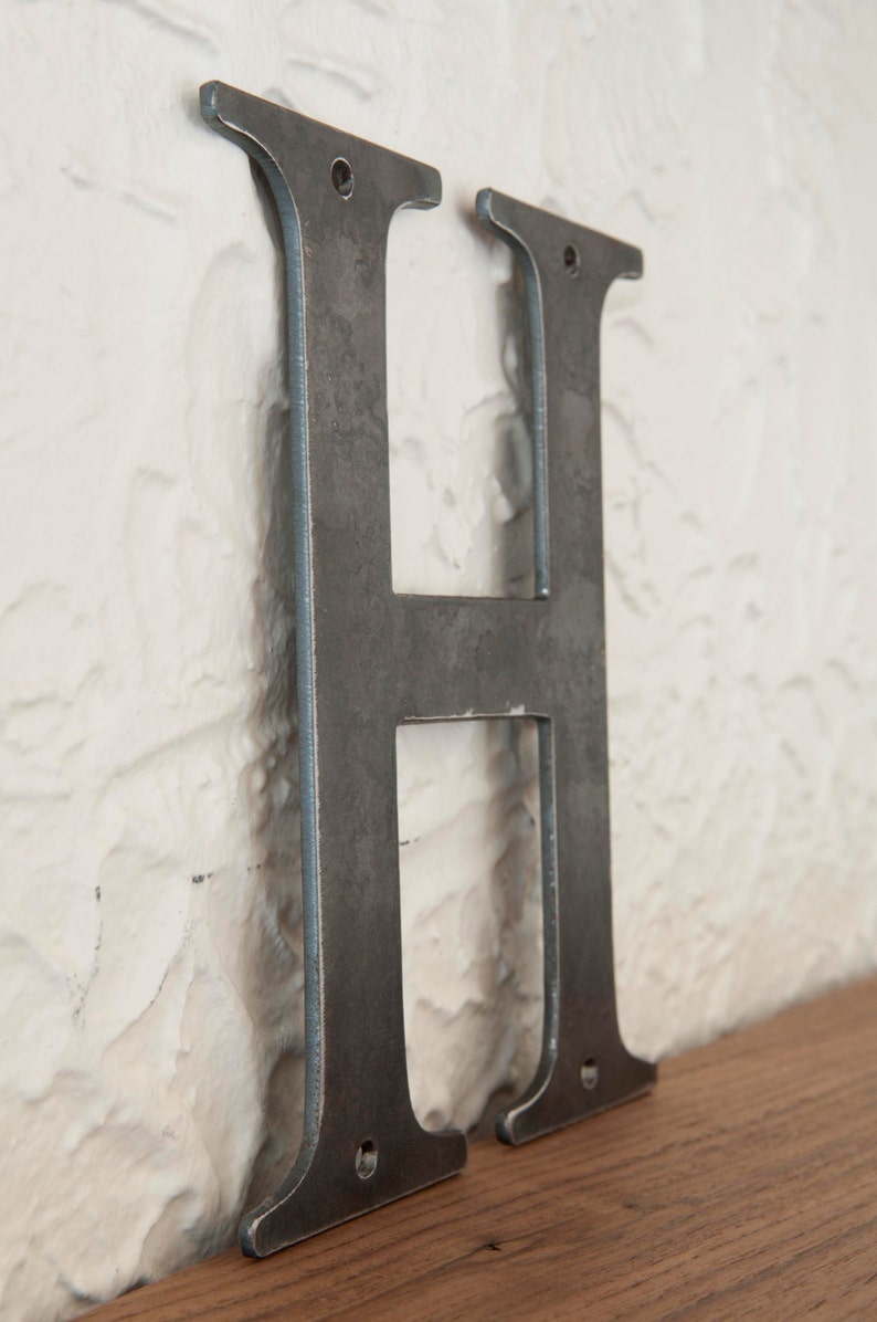Metal Letters H Sign 14x12 modern Raw Metal Recycled Etsy