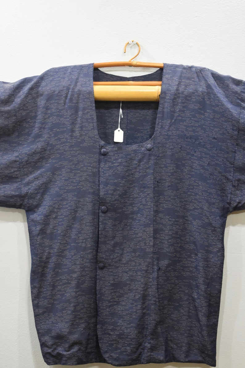 Kimono Japanese Navy Blue Button Kimono