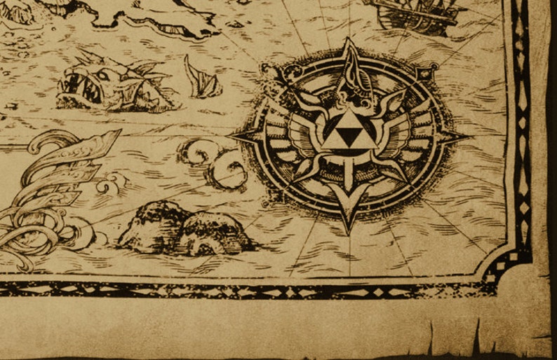 Zelda Hyrule Map Art Print Poster | Etsy